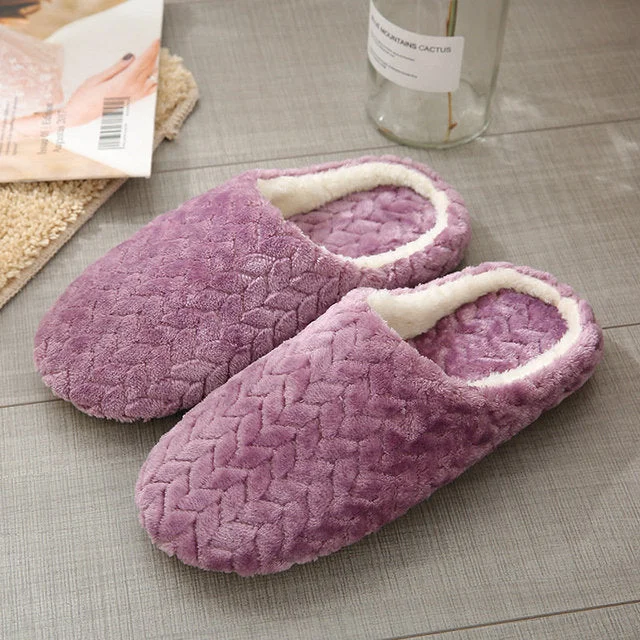 VINEZE Women Indoor Slippers Warm Plush Lovers Home Slipper