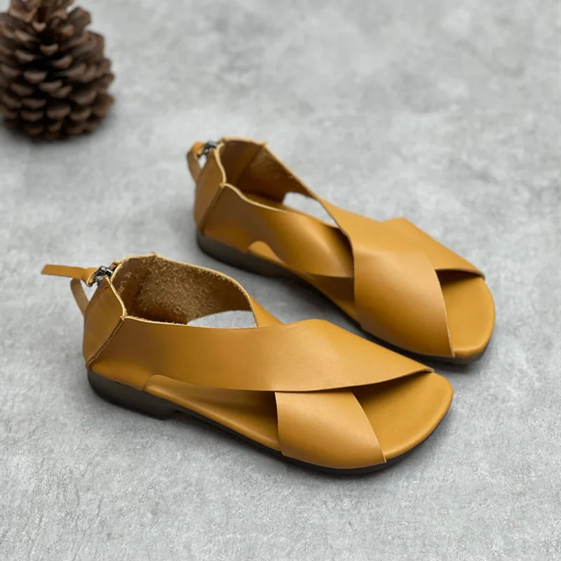 Women Summer Vintage Soft Handmade Leather Sandals