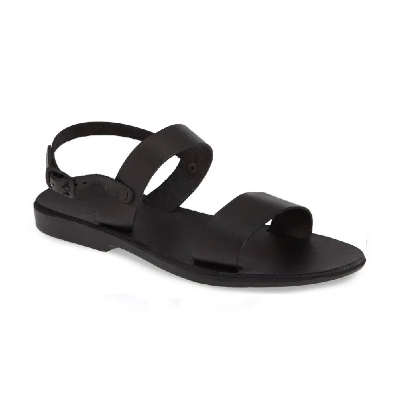 Ziv - Leather Double Strap Sandal | Black