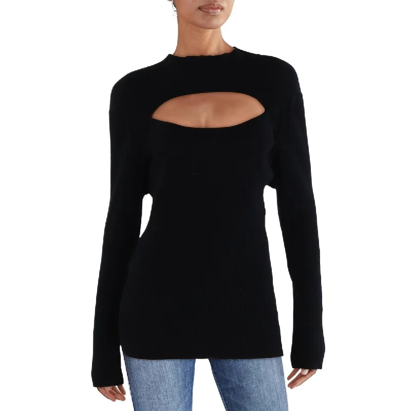 Anne Klein Womens Cut-Out Mock Neck Pullover Sweater Turtleneck sweaters