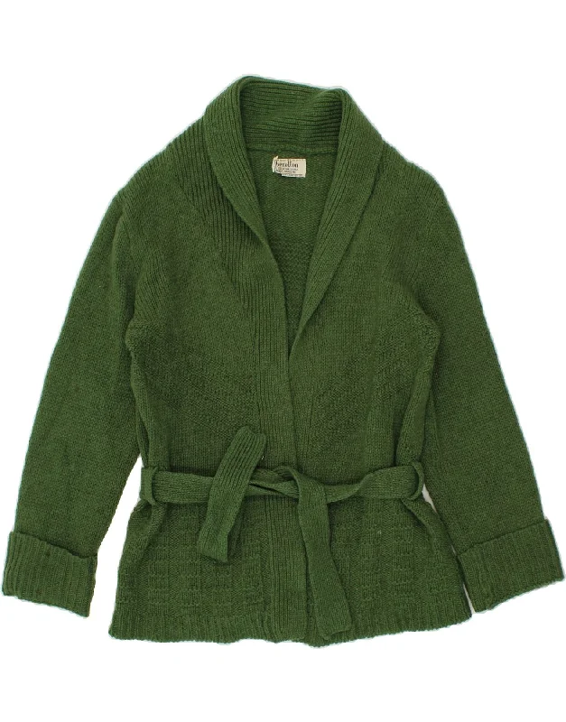 BENETTON Womens Cardigan Sweater IT 46 Large Green Wool Trendy oversized sweaters