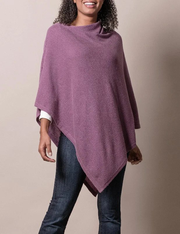 Cashmere & Wool Poncho - Lilac Office sweaters