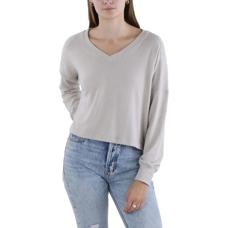 Michael Stars Womens V-Neck Ribbed Trim Pullover Sweater Acrylic sweaters