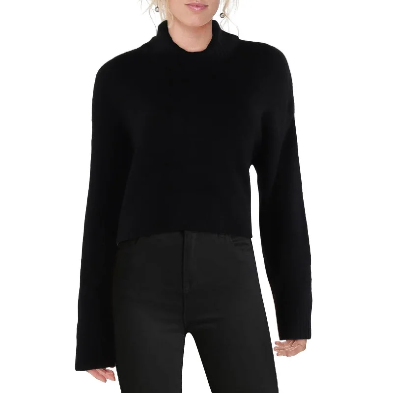 Z Supply Womens Ursa Ribbed Trim Crop Turtleneck Sweater Wool sweaters