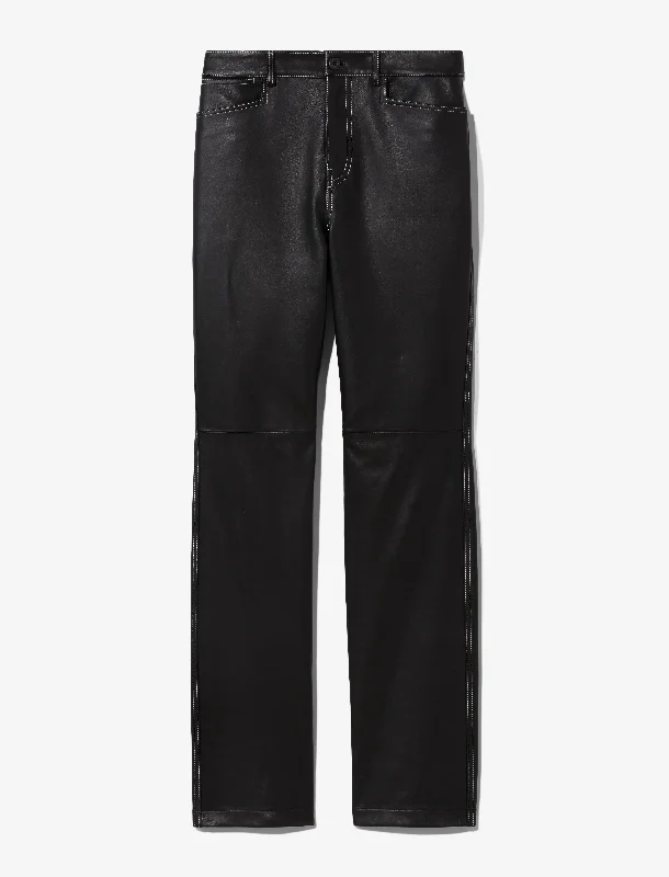 Maxine Topstitch Pant in Lightweight Leather