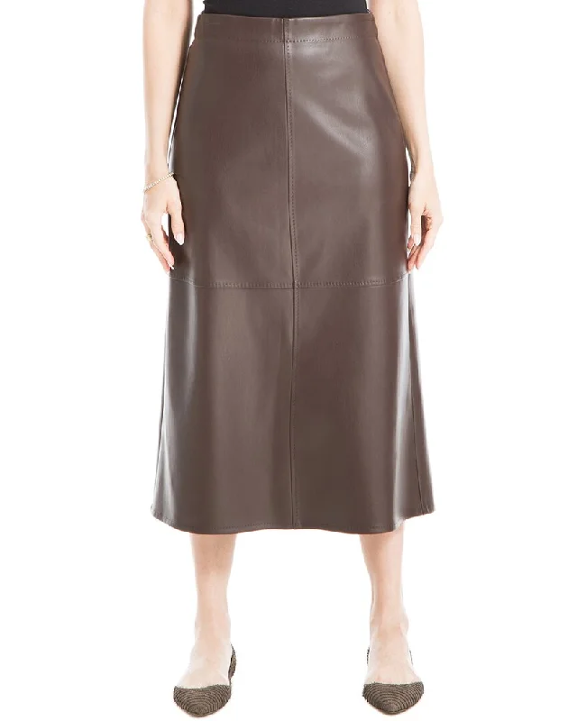 Max Studio Leatherette Aline Skirt Ruffled unclassified skirts