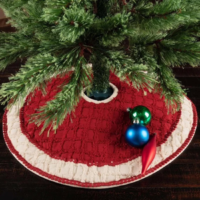 Chenille Christmas Mini Christmas Tree Skirt 21 VHC Brands High-waist Denim Skirt