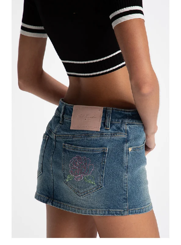 Chloe Rose Denim Mini Skirt