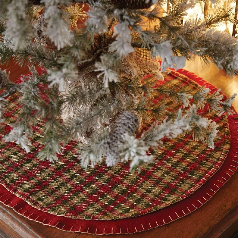 Claren Mini Christmas Tree Skirt 21 VHC Brands Fringed Mini Skirt