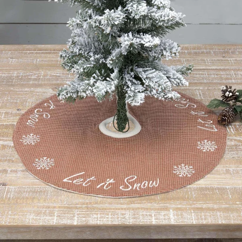 Let It Snow Mini Christmas Tree Skirt 21 VHC Brands Black Mini Skirt