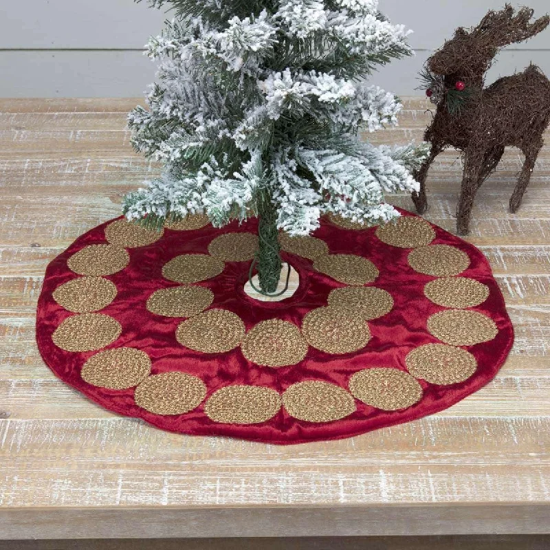 Memories Red Mini Christmas Tree Skirt 21 VHC Brands Polka Dot Mini Skirt