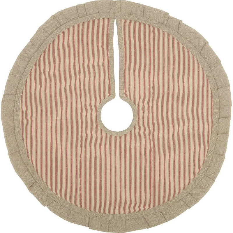 Sawyer Mill Red Ticking Stripe Mini Christmas Tree Skirt 21 VHC Brands Elegant Mini Skirt