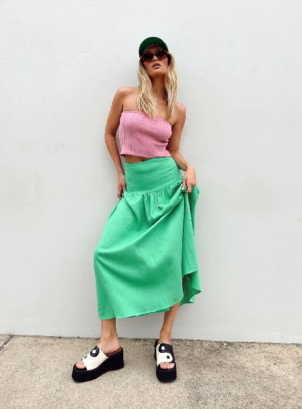 Carol Maxi Skirt Green Stylish Maxi Skirt