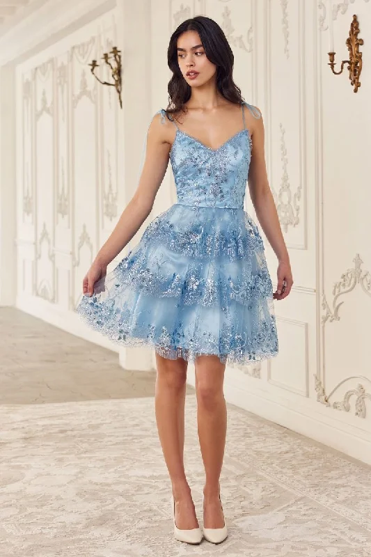 Cinderella Divine KV1090 Short A Line Homecoming Cocktail Dress