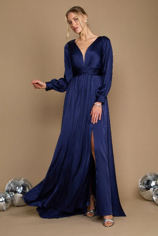 Dylan & Davids Long Sleeve Formal Evening Party Dress Navy Outdoor party dresses