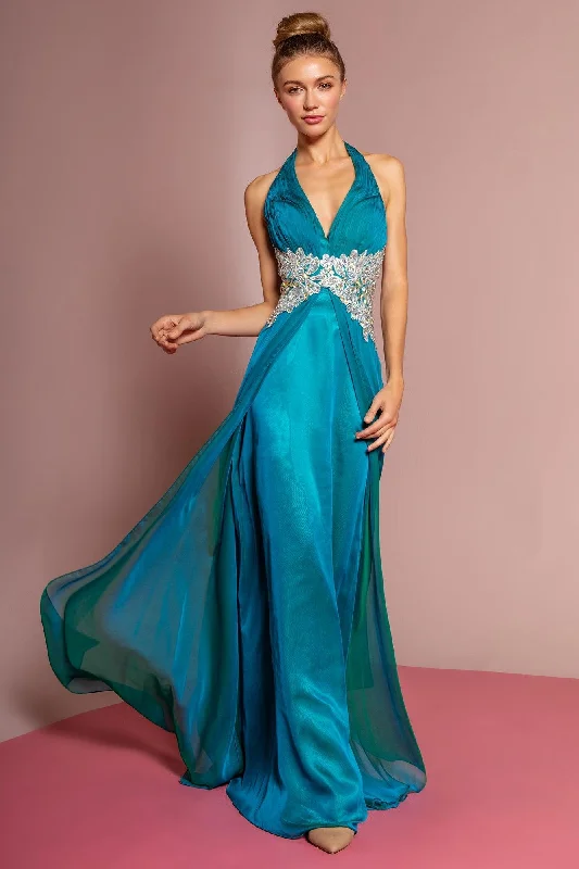 Prom Long Halter Neck Chiffon Evening Dress Summer party dresses