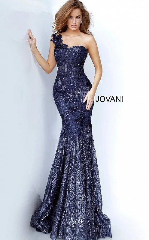 Jovani 02445 Long One Shoulder Prom Gown