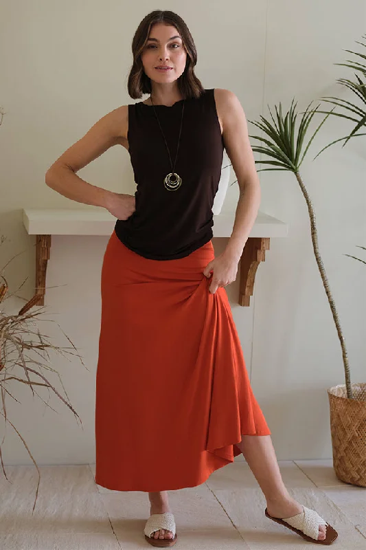 Lana Long Skirt - Flame Midi Maxi Skirt