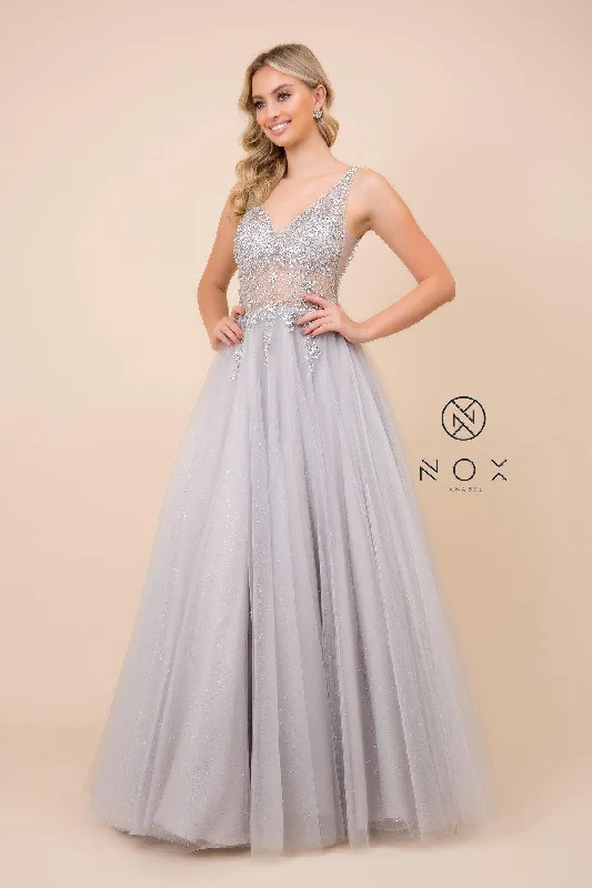 Long Formal Dress Glitter Prom Ball Gown Lace party dresses