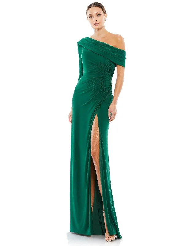 Mac Duggal Long One Shoulder Fitted Prom Gown Sale Outdoor party dresses