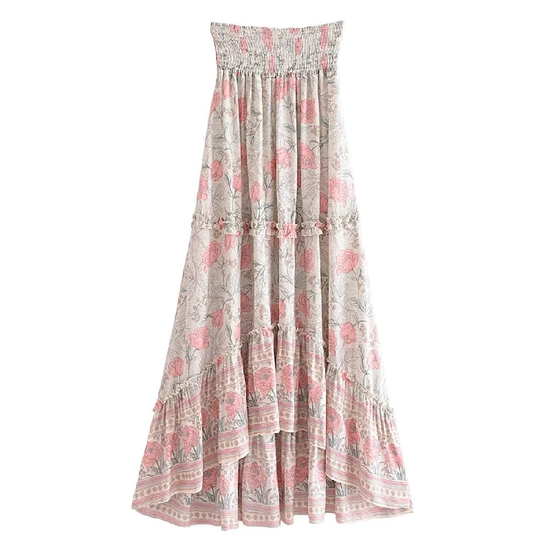 Pastel Garden Symphony Maxi Skirt Formal Maxi Outfit