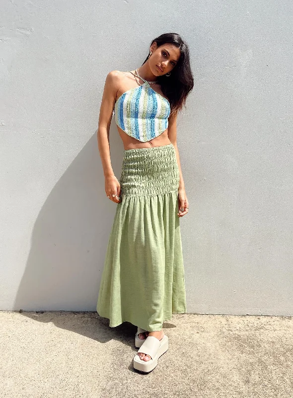 Porto Maxi Skirt Green Comfortable Maxi Skirt