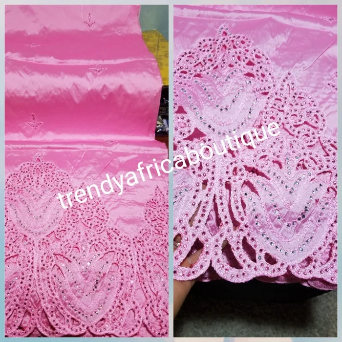 Special sale: high quality embroidered Taffeta Silk George wrapper with matching 1.8yds blouse. Use for  African wedding/party dress. Sold with blouse fabric. Small-George Fall party dresses