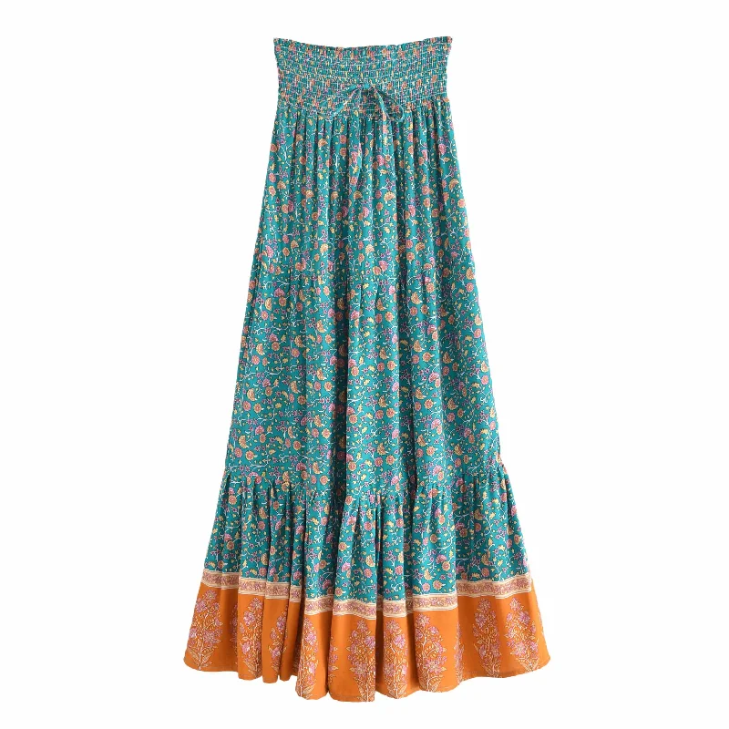 Thyra Boho Maxi Skirt ( 2 Colors ) Maxi Skirt Outfit