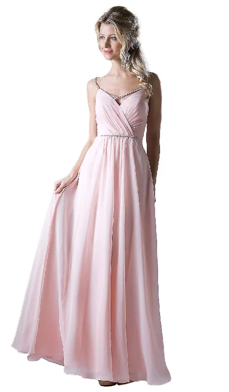 Cinderella Divine - Embellished Strappy Ruched A-line Dress Silk unclassified dresses