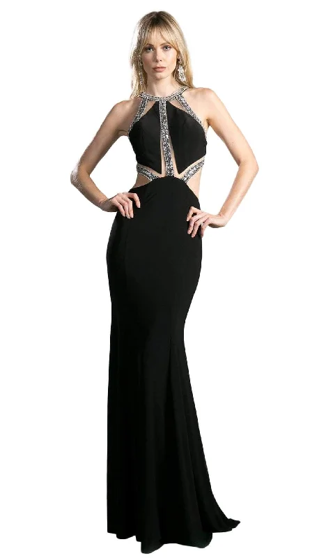 Cinderella Divine - Sleeveless Bedazzled Halter Neck Sheath Dress Casual chic unclassified dresses