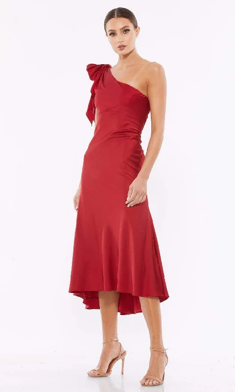 Ieena Duggal - 55387I Bow Draped One Shoulder Dress Petite unclassified dresses