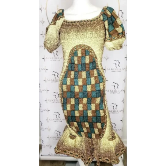 African Print Puff Sleeve Smocked Mermaid Ruffle Dress - Made In Ghana Birthday floral dresses