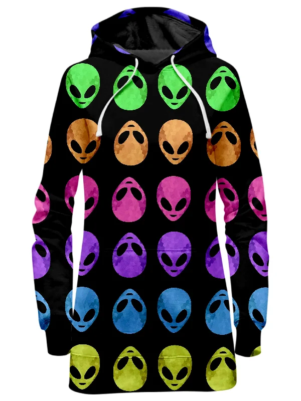 Alien Pattern Hoodie Dress Office floral dresses