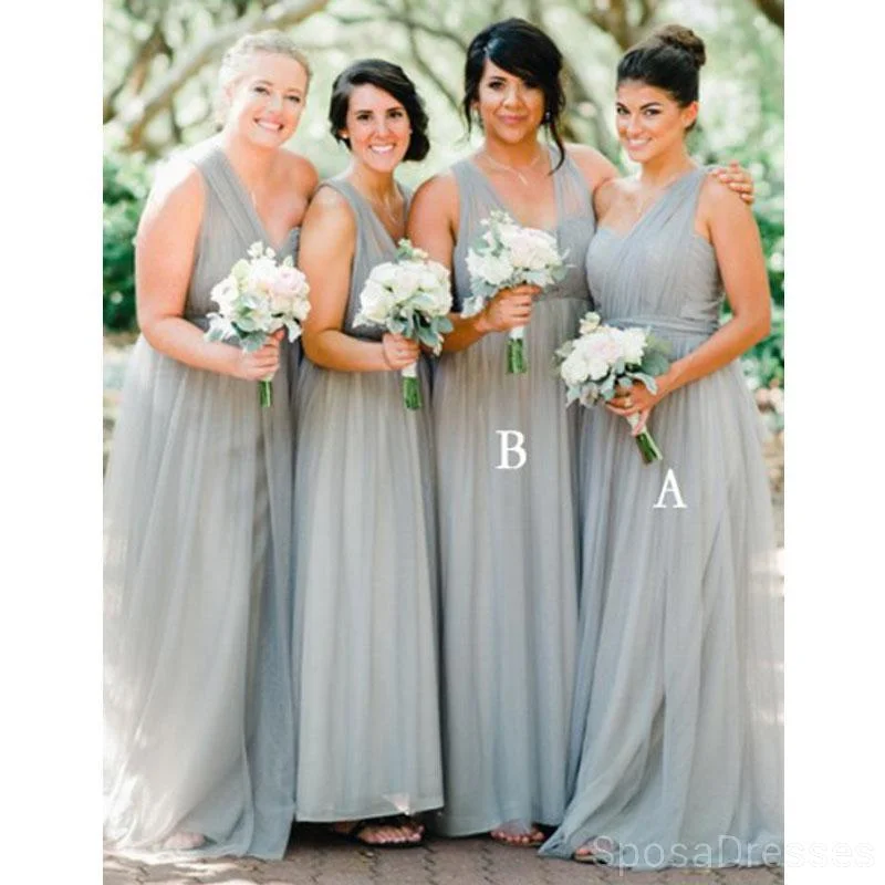 Convertible Soft Tulle Sage Green Long Cheap Bridesmaid Dresses Online, WG607 Full Tulle Dress