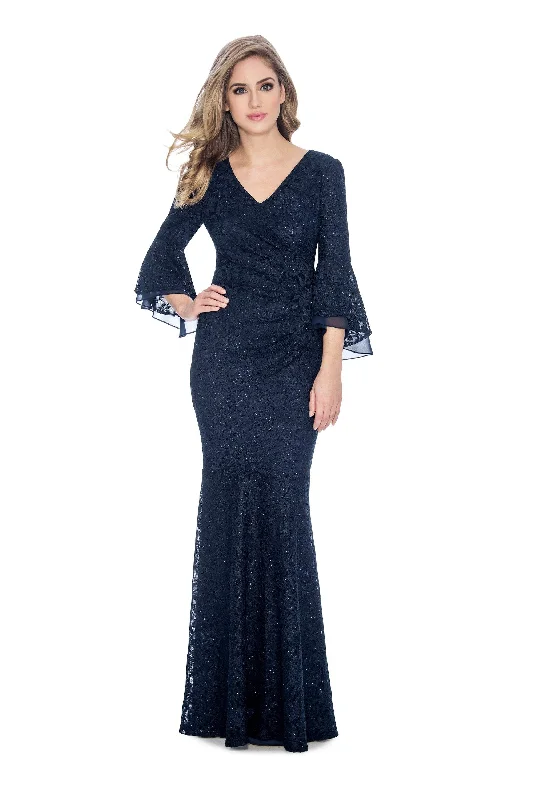 Decode 1.8 - Bell Sleeve V-Neck Glitter Lace Gown 184758SC