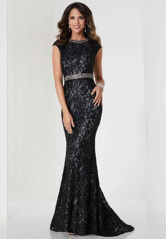 Tiffany Designs - Classy Lace Jewel Neckline Evening Dress 46118SC