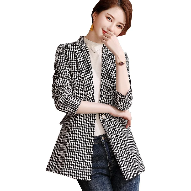 2023 Designer Ladies Blazer Jacket Women's Casual Black Coffee Plaid Size S-4XL Coat Women's winter puffer jackets