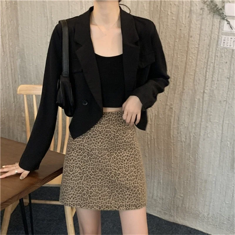 Office Lady Autumn Blazer Jacket Korean Women Casual Long Sleeve Short Jacket Female Lightweight Loose Outwear Cardigan Coat Women's commuter jackets