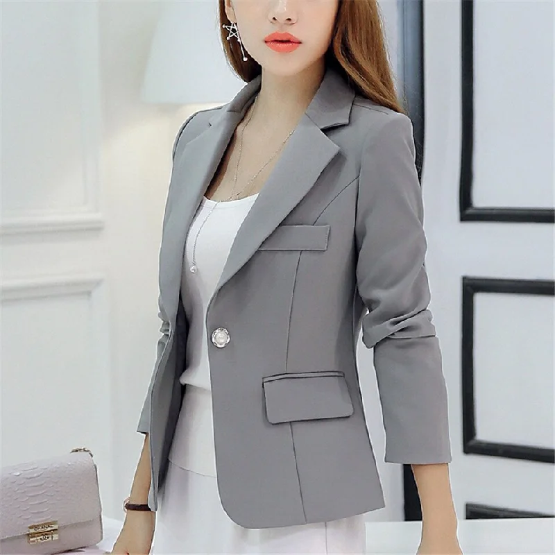 Women Blazer Korea Casual Short Blazers Jackets Work Coat Outerwear Spring Slim Career Female Jacket Office Lady Women's puffer jackets