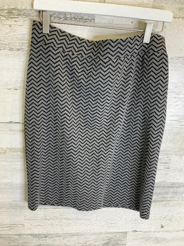 Black & Grey Skirt Midi Nicole Miller, Size M Midi Skirt Casual