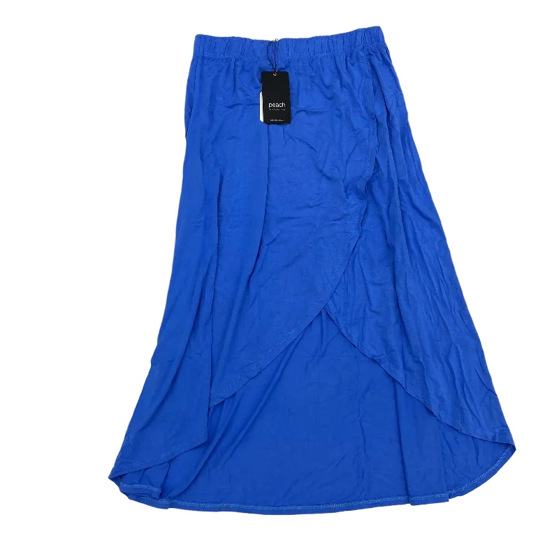 BLUE SKIRT MIDI by PEACH Size:S Embroidered Midi Skirt