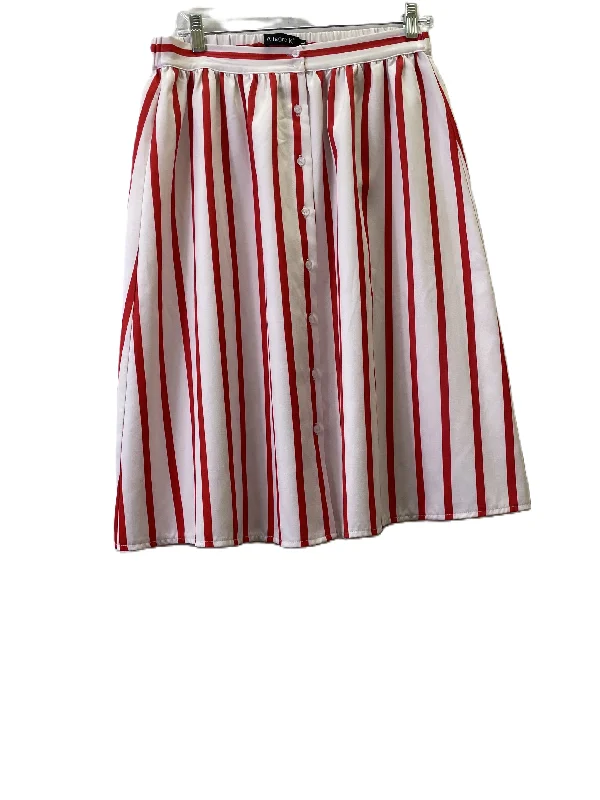 Skirt Midi By Allegra K In Red & White, Size: L Midi Skirt Trend