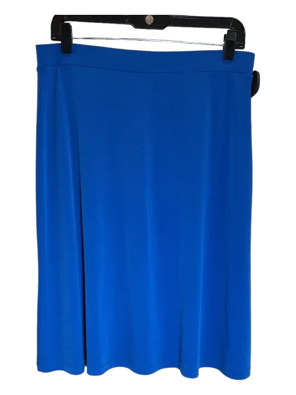 Skirt Midi By Kasper In Blue, Size: M Soft Pleated Midi