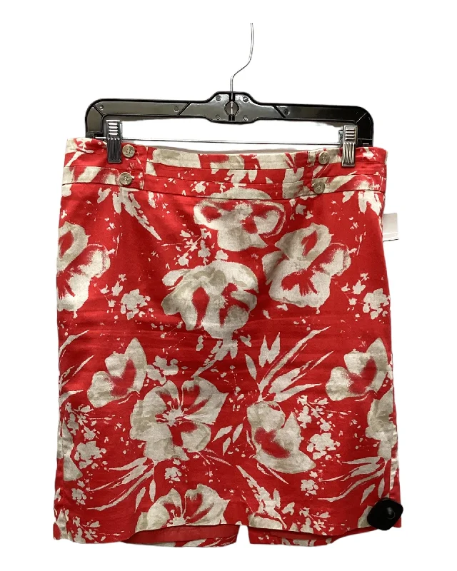 Skirt Midi By Loft In Red, Size: 10 Cotton Midi Skirt