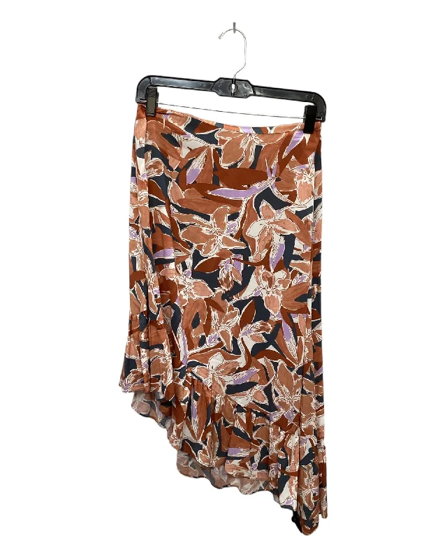 Skirt Midi By Nine West Apparel In Floral Print, Size: Xl Ruffled Floral Skirt