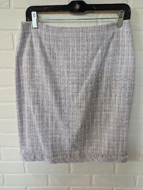 Skirt Midi By White House Black Market In Purple & White, Size: 8 Midi Skirt Blouse